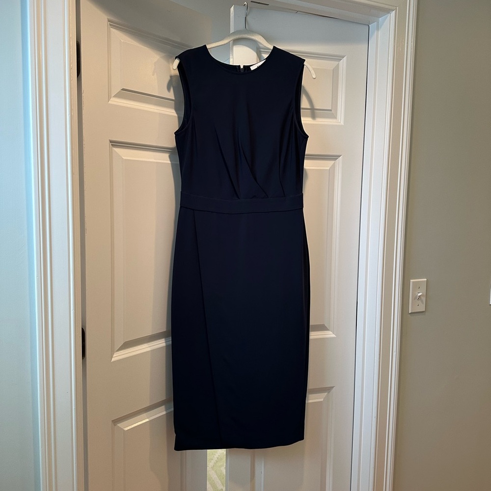 Reiss Navy Sleeveless Midi Dress